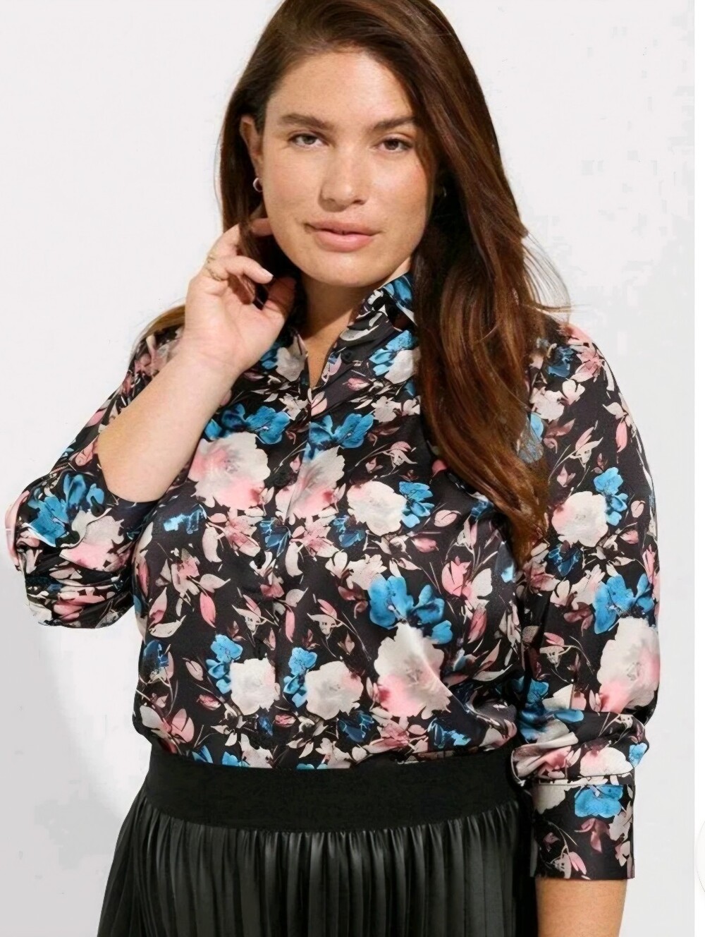 Torrid 3X Floral Button Up Top Whimsigoth Corpcore Office Work Dark Romantic